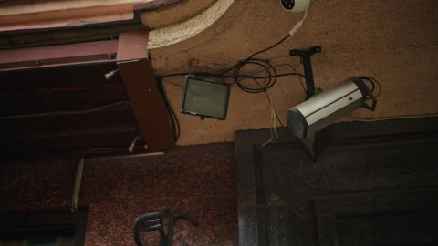 Establishing an effective surveillance system by using CCTV cameras and monitors Video stock 307933502