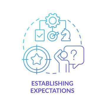 Establishing expectations blue gradient concept icon Stock Illustration