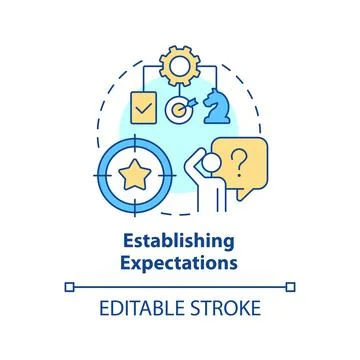 Establishing expectations concept icon Stock Illustration
