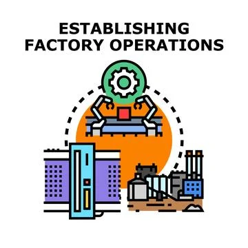 Establishing factory operations production process line イラスト素材