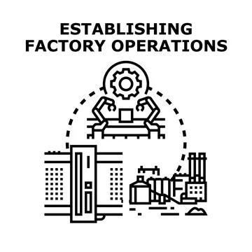 Establishing factory operations production process line イラスト素材