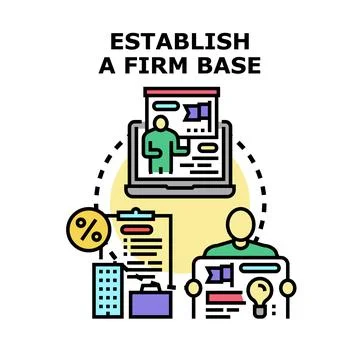 Establishing firm base for business development and strategy Stock Illustration