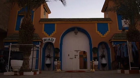 Establishing Fixed Shot Riad Morocco Stock Footage 100634879