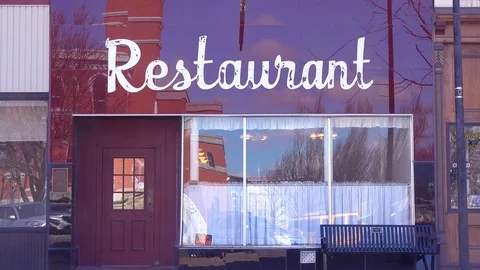 Establishing of a generic small local restaurant, diner or cafe in a small Stockbeeldmateriaal 113284357