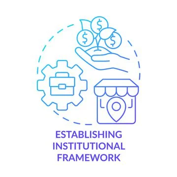 Establishing institutional framework blue gradient concept icon Stockillustratie