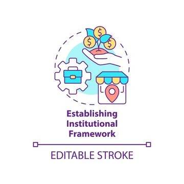 Establishing institutional framework concept icon Stockillustratie