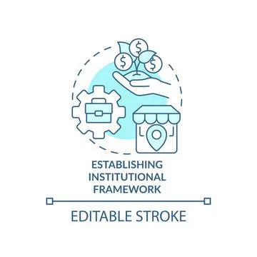 Establishing institutional framework turquoise concept icon Stockillustratie