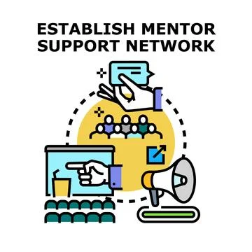 Establishing mentor support network for business growth Stock Illustration