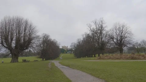 Establishing of a patch cutting through fields Stock Footage 112970247