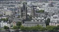 Establishing Shot Aerial View Great Saint Martin Church Cologne Old Town Skyline HD Footage