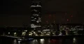 Establishing Shot Aerial View of London Skyline Residential Buildings Night Cars 4k or 4k+ Resolution