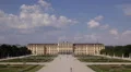 Establishing Shot Aerial View Schonbrunn Palace Garden Gloriette Vienna Austria HD Footage