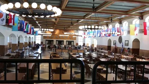 Establishing Shot of Alumni Hall Dining Room Stock Footage 69230974