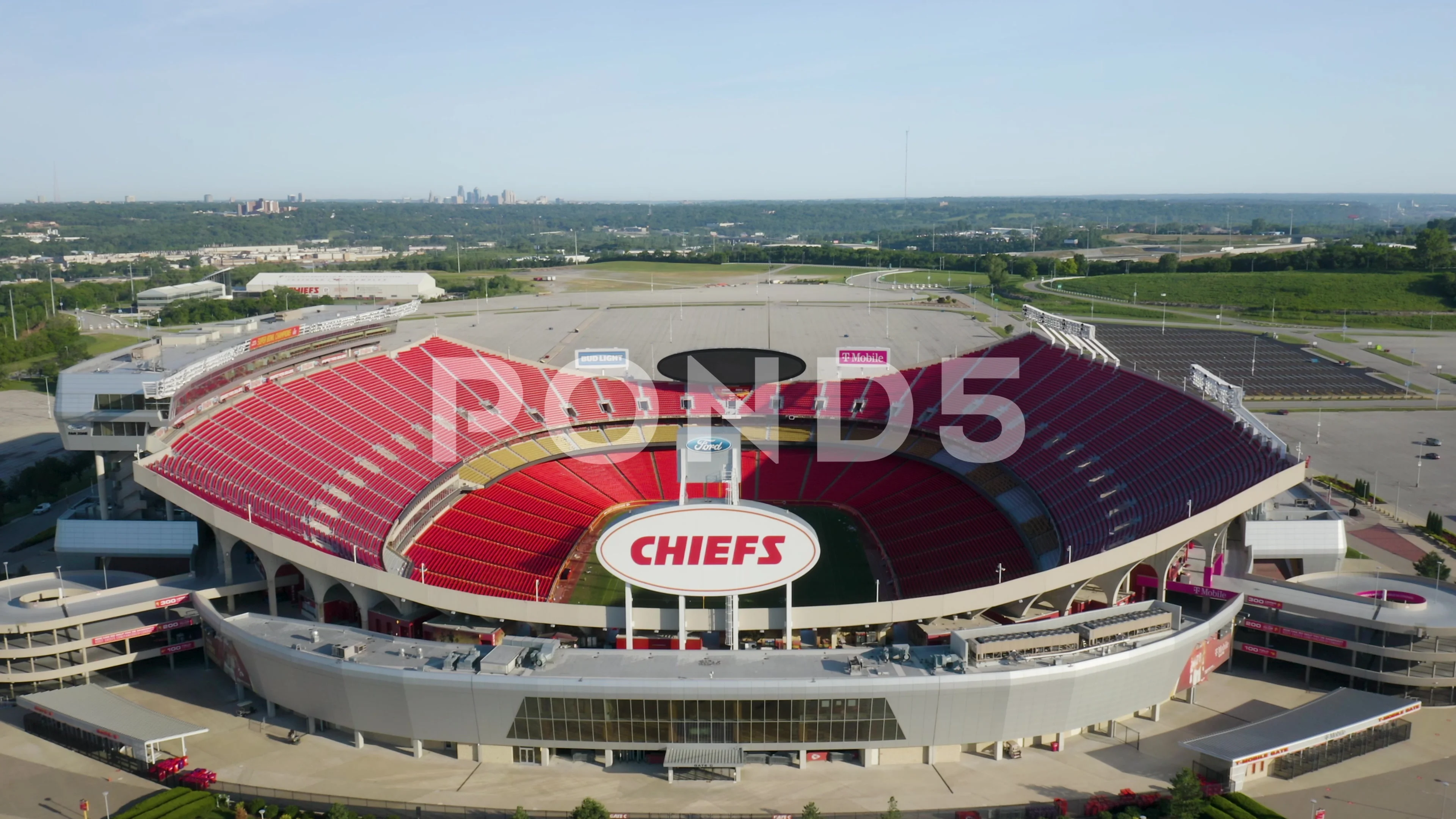 KANSAS CITY CHIEFS FOOTBALL STADIUM ARROWHEAD STADIUM AERIAL VIEW