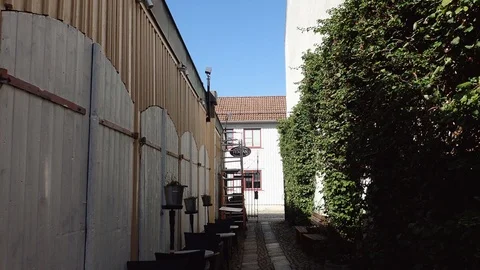 Establishing shot of a back yard during sunset at alingsas sweden Stock Footage 115271272