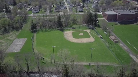 Establishing shot of baseball field Stock Footage 77708801
