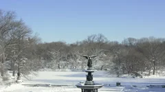 Bethesda Fountain in Central Park New York after snow storm 826276