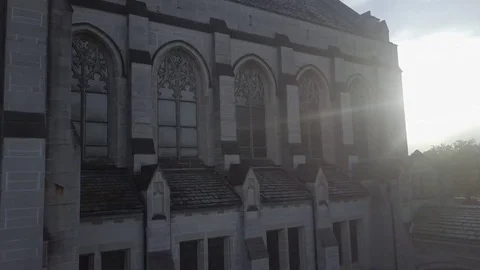 Establishing shot of church Stock Footage 77704478
