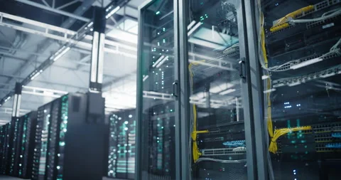 Establishing Shot in Data Center Stock Footage 320866681
