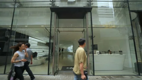  Establishing shot of DJI flagship store in HK.  Stock Footage 95564256