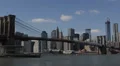 Establishing Shot Downtown Manhattan Skyline Brooklyn Bridge New York City NYC HD Footage