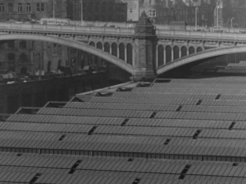 Establishing shot of Edinburgh city, UK 1954 Video stock 133275853