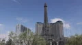 Establishing Shot Eiffel Tower Las Vegas Sightseeing Bellagio Water Fountain Day HD Footage
