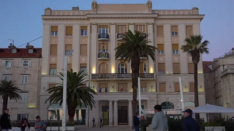 Establishing shot of an elegant hotel in Split, Croatia. Stock Footage 75710504