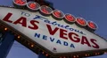 Establishing Shot Fabulous Las Vegas Welcome Neon Sign Landmark Dusk Blue Lights HD Footage