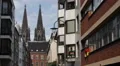 Establishing Shot Famous Iconic Cologne Cathedral Residential Apartment House HD Footage