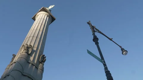 Establishing shot of Four Eagles Monument Stock Footage 262503410