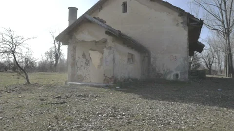 Establishing shot front view of an abandoned building Stock Footage 60703288
