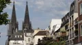 Establishing Shot German Symbols Cologne Cathedral Residence Apartment Homes Day HD Footage