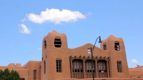 Establishing Shot of a Historic Looking Adobe Building Stock Footage 64832129
