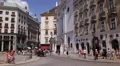 Establishing Shot Historic Old Town Vienna Horse Couch Fiacre Tourists Sight Day HD Footage