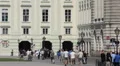 Establishing Shot Hofburg Palace Heroes Square People Walk Tourists Crowd Visit HD Footage