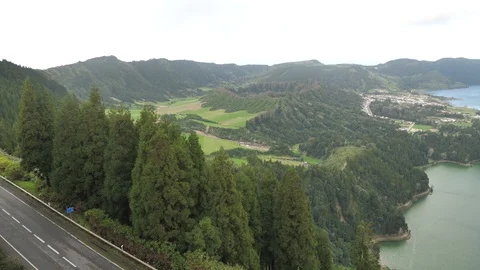 Establishing Shot Of The Lagoa Das Sete Cidades, Sao Miguel, Azores Stock Footage 89390485
