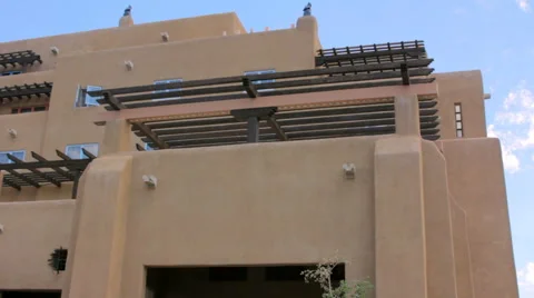 Establishing Shot of a Large Adobe Building Stock Footage 64830350