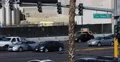 Establishing Shot Las Vegas Boulevard Street Sign Board Cars Passing Traffic Day 4k or 4k+ Resolution