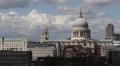 Establishing Shot London Aerial View Skyline Famous Iconic St Paul Cathedral UK HD Footage