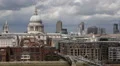 Establishing Shot London Panorama Aerial View Skyline St Paul Cathedral Church HD Footage
