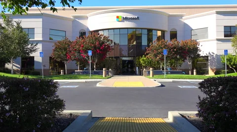 Establishing shot of Microsoft Headquarters in silicon valley, california. Stock Footage 46948940