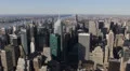 Establishing Shot Midtown Manhattan Aerial View New York City Skyline Sunny Day HD Footage