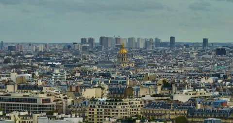 Establishing shot of modern and ancient Paris. A tourist magnet for tourists Stock Footage 254777136