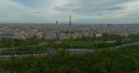 Establishing shot of modern and ancient Paris. A tourist magnet for tourists Stock Footage 254777981