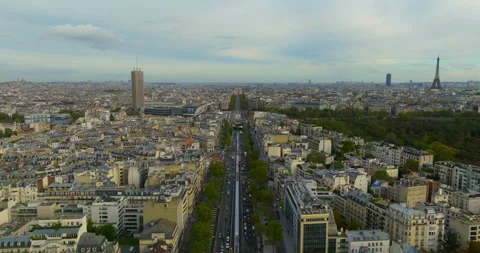 Establishing shot of modern and ancient Paris. A tourist magnet for tourists Stock Footage 254779077