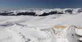 Establishing Shot Mountain Landscape Winter Snow Covered Frosted Wooden Fence 4k or 4k+ Resolution