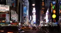 Establishing Shot New York City Times Square Illuminated Night NYC Cars Traffic HD Footage