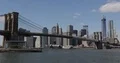 Establishing Shot of New York City Skyline and Famous Brooklyn Bridge Sunny Day 4k or 4k+ Resolution