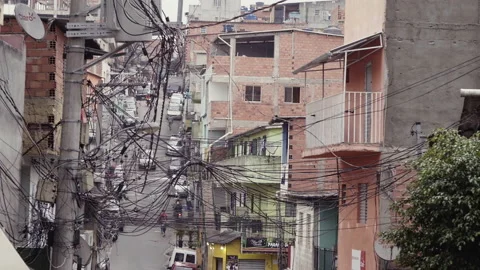 Establishing shot of one of the largest slums of Latin America. In the Stock Footage 142953027